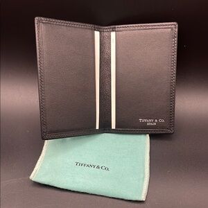 NEW Tiffany & Co. Black Leather Card Holder
